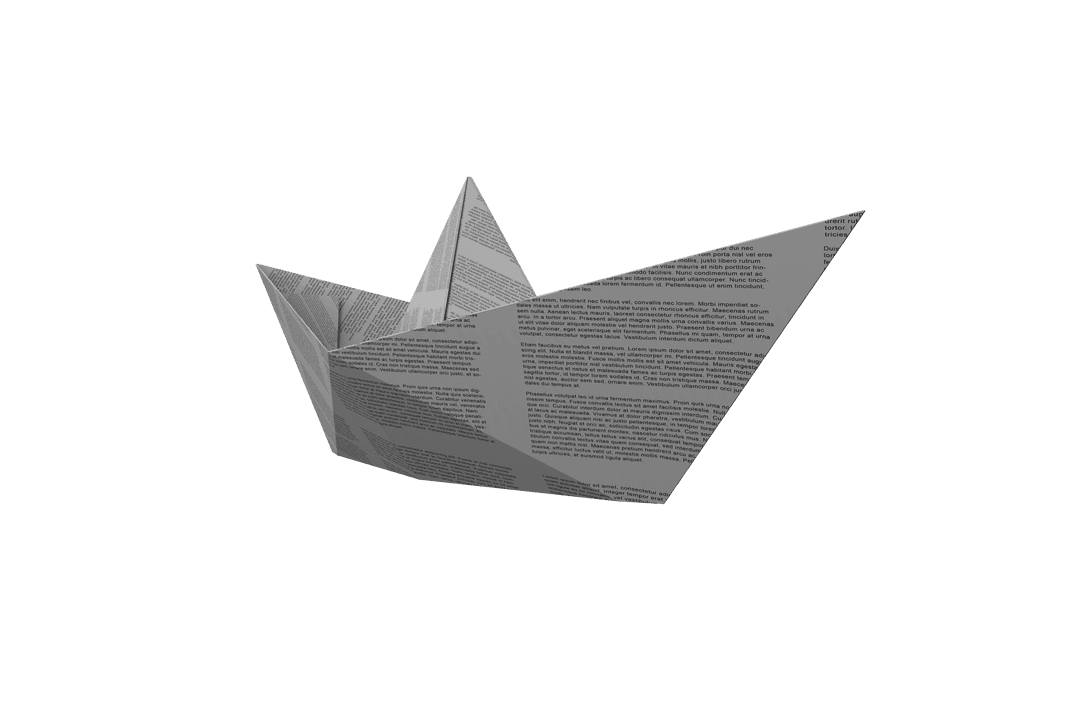 Transparent Paper Boat with Text Design