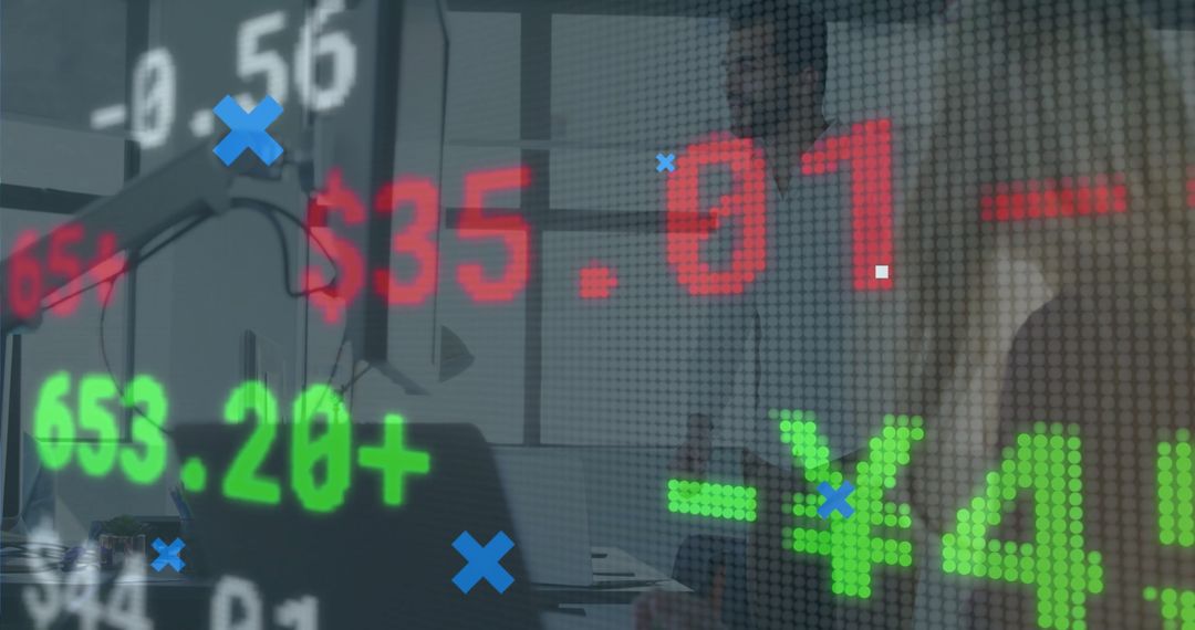 Finance Professionals Analyzing Stock Data in Modern Office