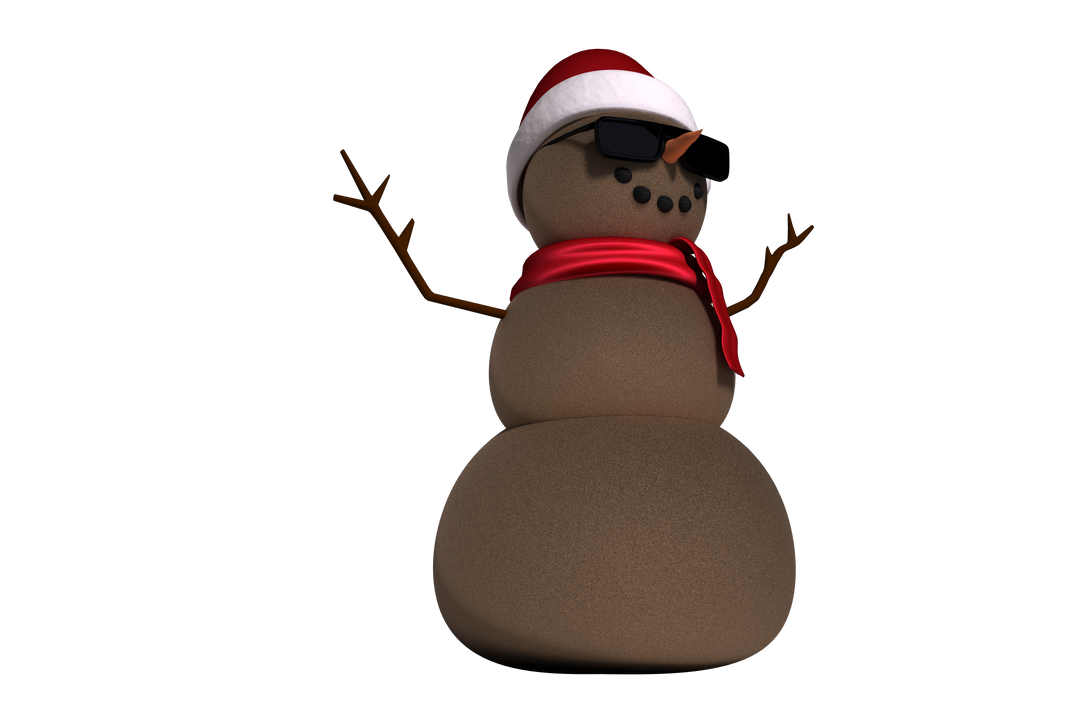 Brown Snowman with Santa Hat on Transparent Background for Christmas Decor - Download Free Stock Images Pikwizard.com