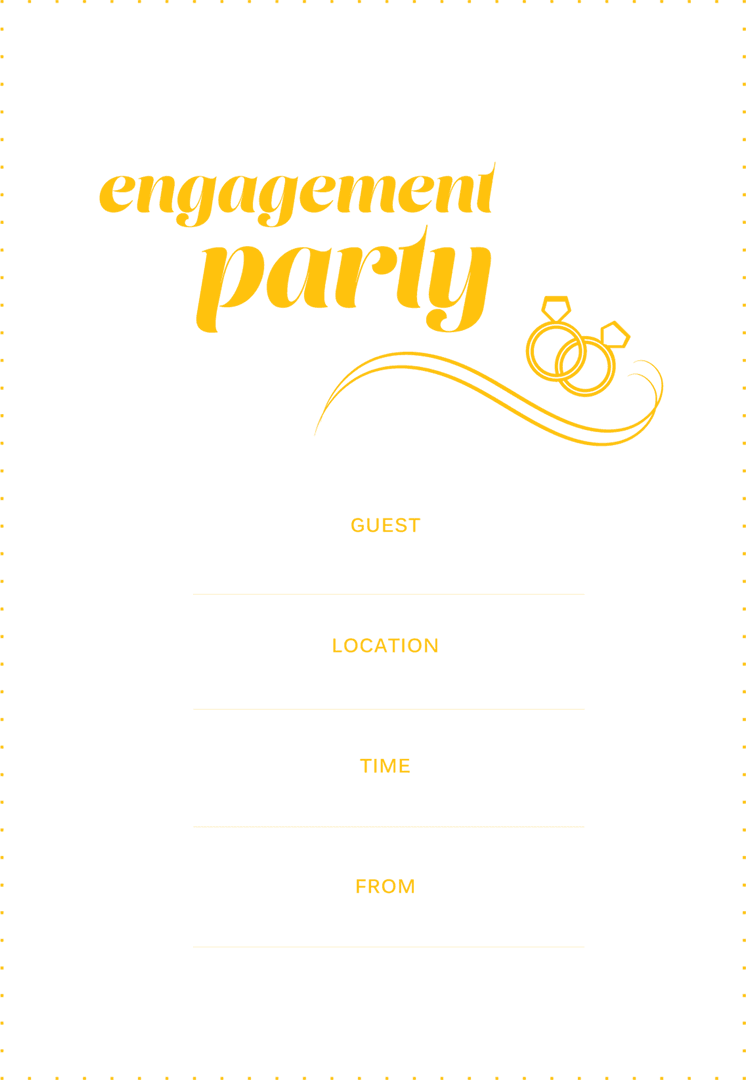 Elegant Engagement Party Invitation on Transparent Background