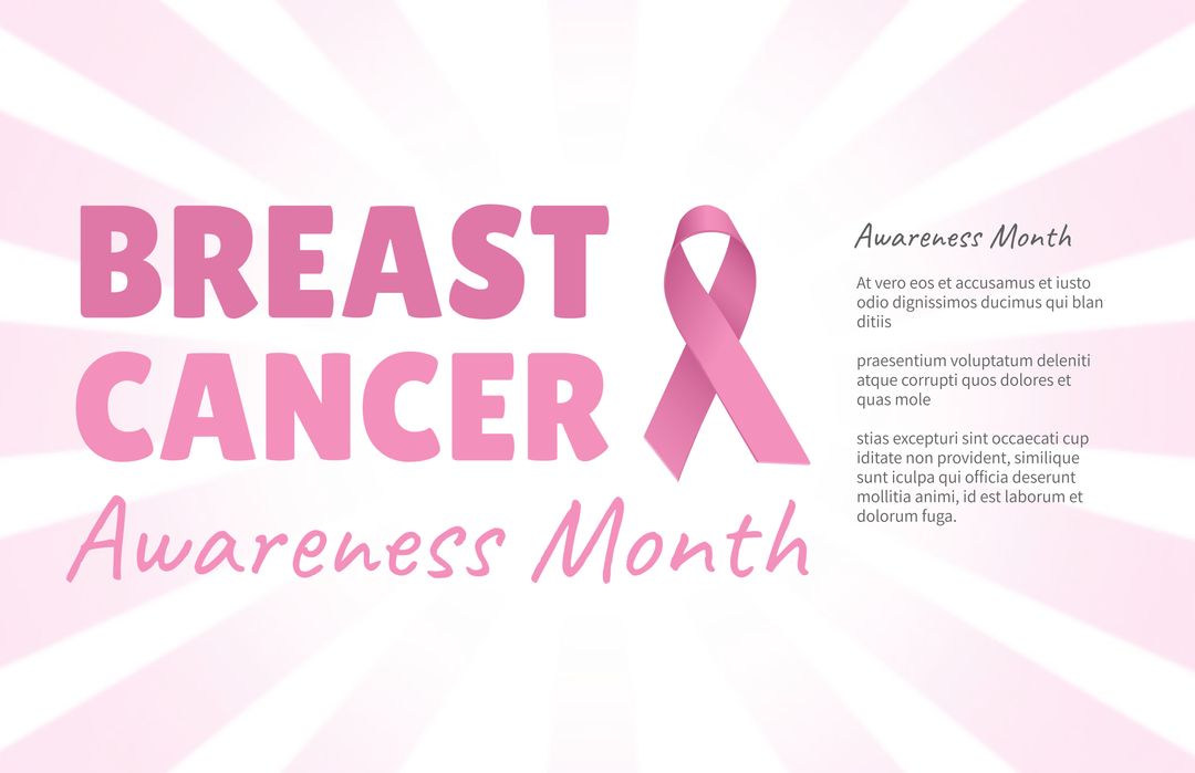 Breast Cancer Awareness Month Banner Design with Pink Ribbon - Download Free Stock Templates Pikwizard.com