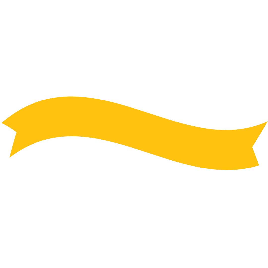 Yellow Ribbon with Copy Space on Transparent Background
