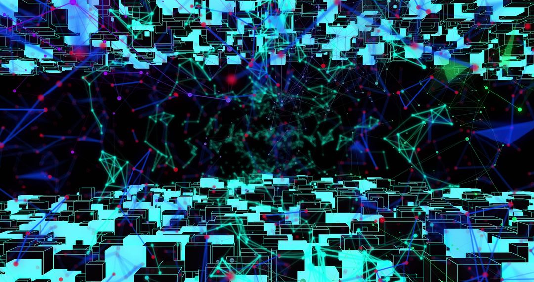 Futuristic Digital Data Interface with Global Network Connections