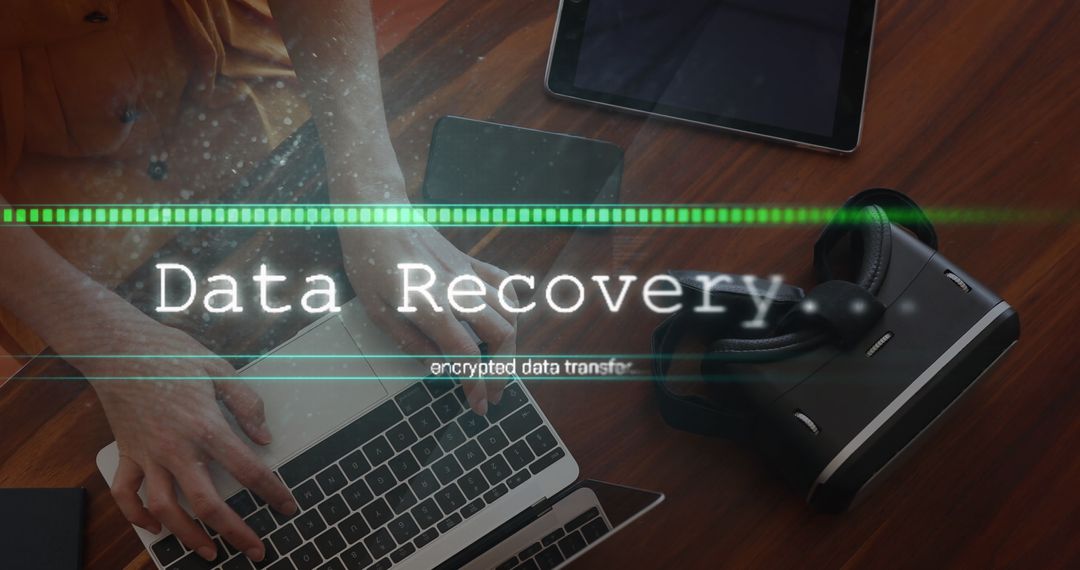 Data Recovery Process by Businessman Using Laptop