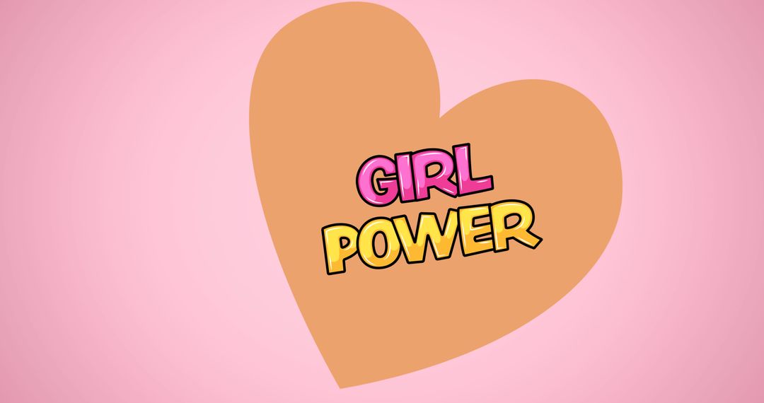 Girl Power Text on Orange Heart Design - Free Images, Stock Photos and Pictures on Pikwizard.com