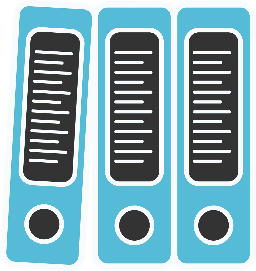 Blue Archive Folders on Transparent Background Vector Illustration