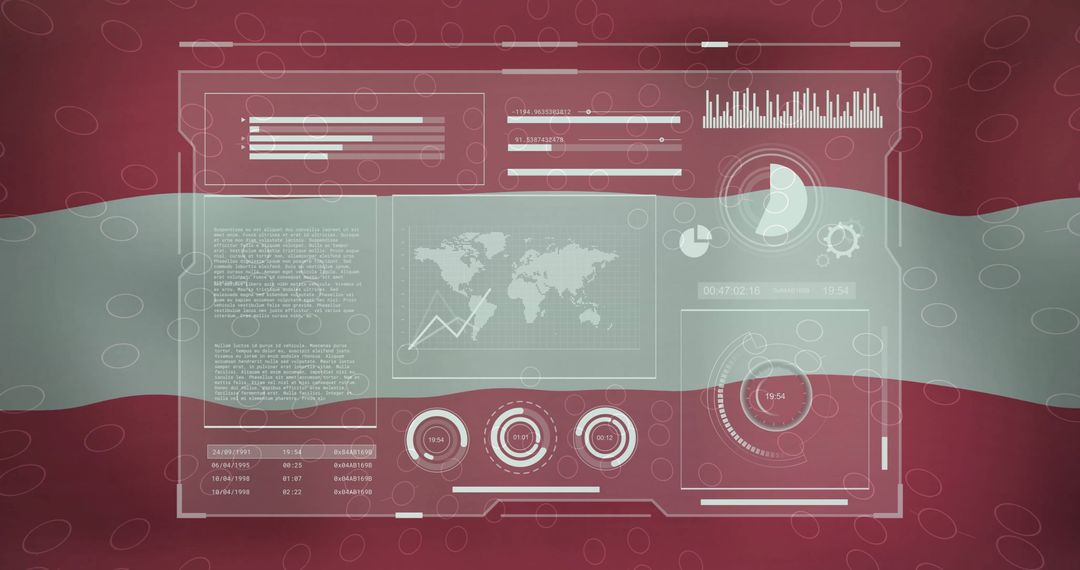 Futuristic Data Analysis Dashboard on Austria Flag Background