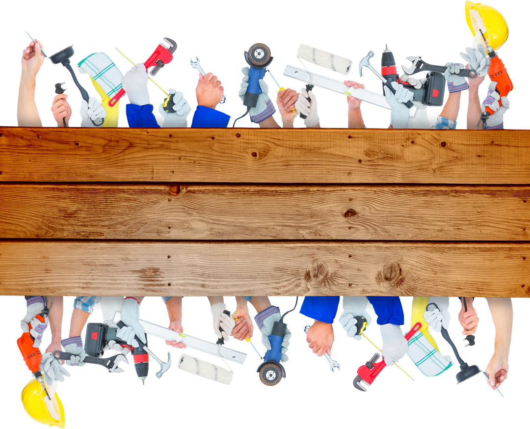 Transparent Overlay with Variety of Hands Holding Renovation and Repair Tools - Download Free Stock Images Pikwizard.com