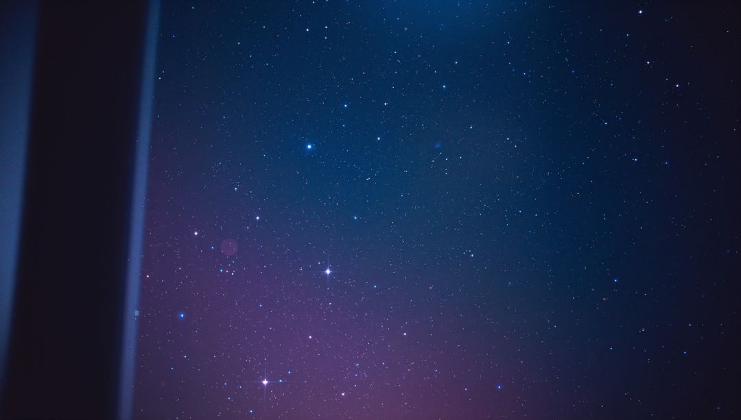 Ethereal Starry Night Sky with Soft Purple Blue Gradient