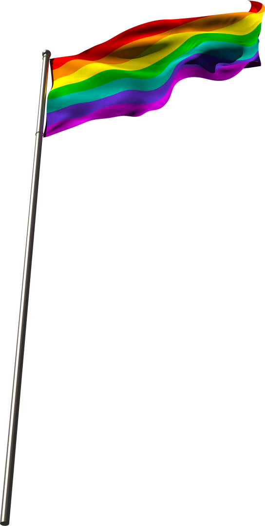 Transparent LGBTQ Rainbow Flag Waving on Metal Flagpole - Download Free Stock Images Pikwizard.com