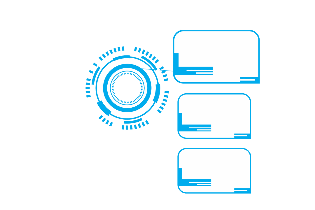 Futuristic Digital Abstract Shape on Transparent Background