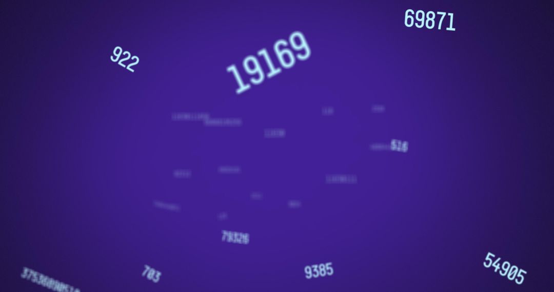 Dynamic Mathematical Digits on Digital Purple Background