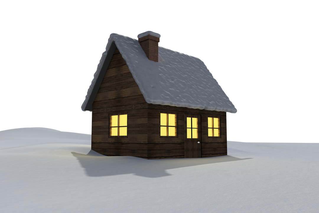 Isolated Snow Covered House at Night on Transparent Background - Download Free Stock Images Pikwizard.com