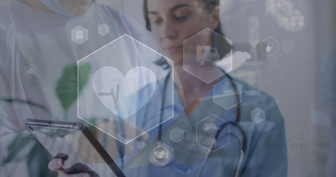 Technological Insights: Doctor Engaged in Modern Healthcare Interface