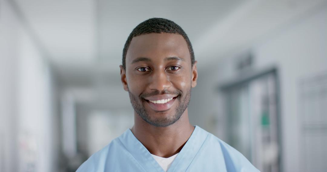 Smiling African American Healthcare Professional in Hospital Setting - Free Images, Stock Photos and Pictures on Pikwizard.com