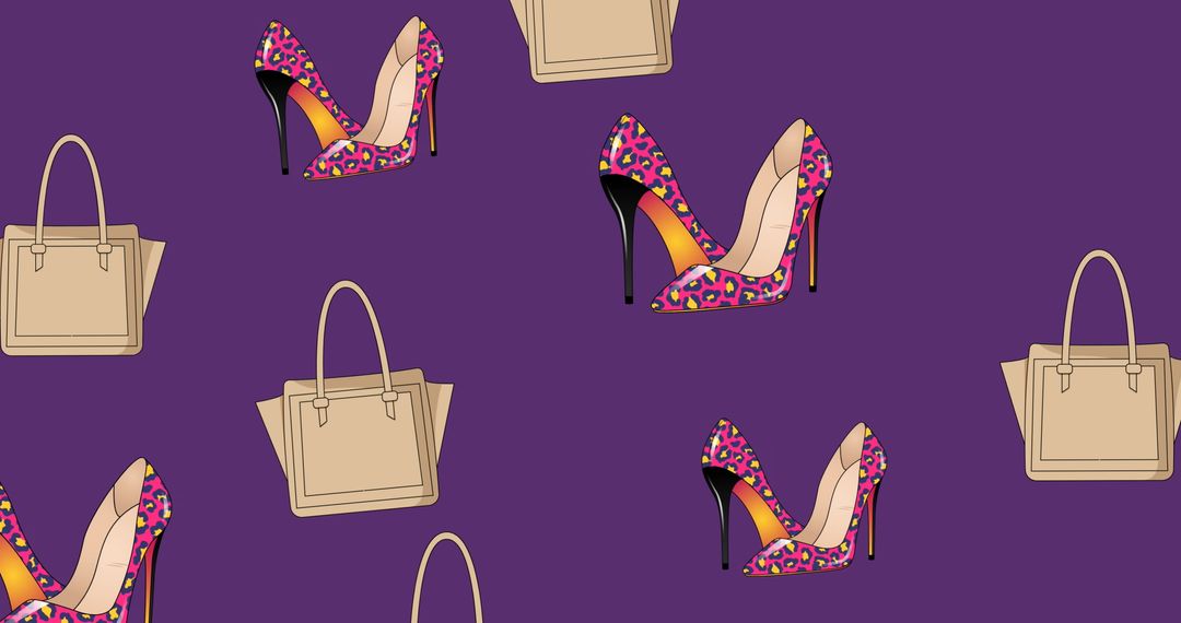 Fashion Forward Seamless Pattern with High Heels and Handbags - Free Images, Stock Photos and Pictures on Pikwizard.com