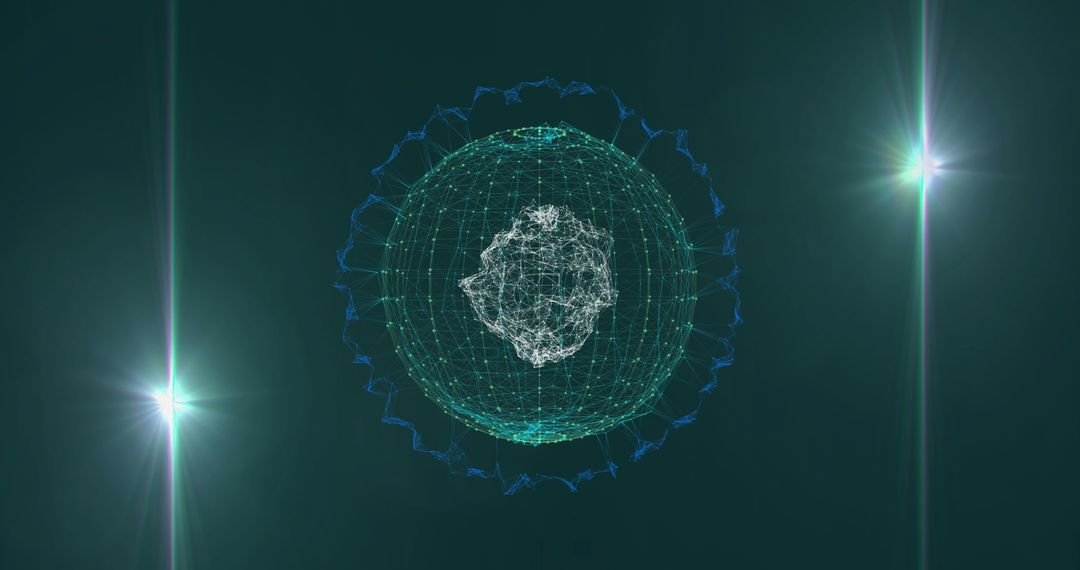 Rotating Digital Sphere with Glowing Network Nodes