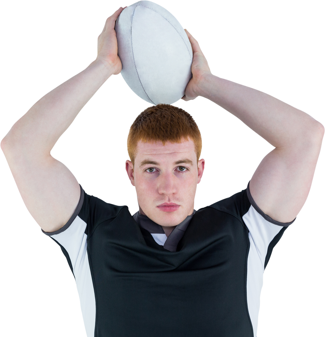 Transparent Rugby Player Holding Ball Ready to Throw - Download Free Stock Images Pikwizard.com