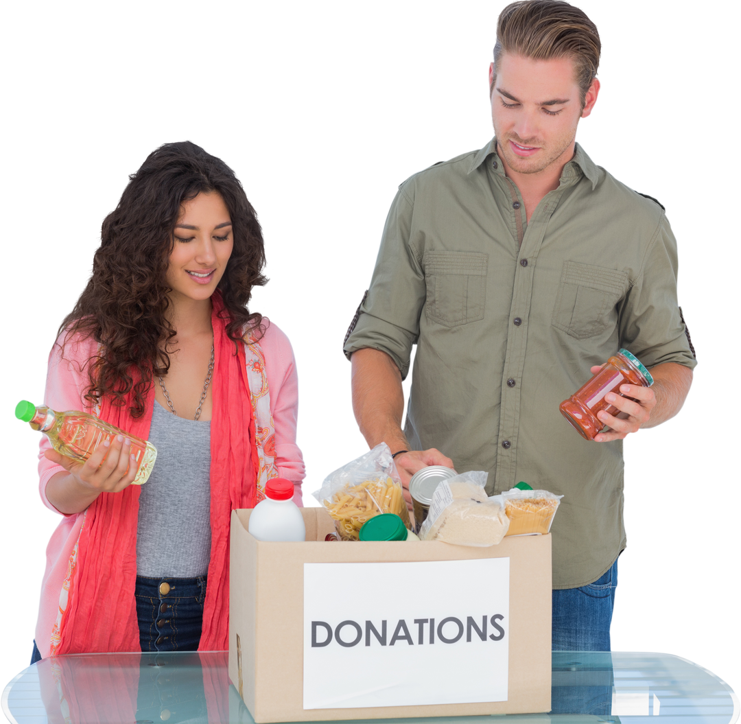 Volunteers Unpacking Food Donations Box for Charity Activities - Download Free Stock Images Pikwizard.com