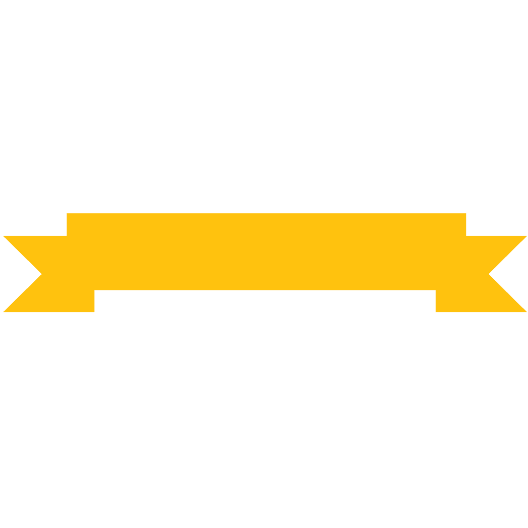 Yellow Ribbon Banner with Copy Space on Transparent Background