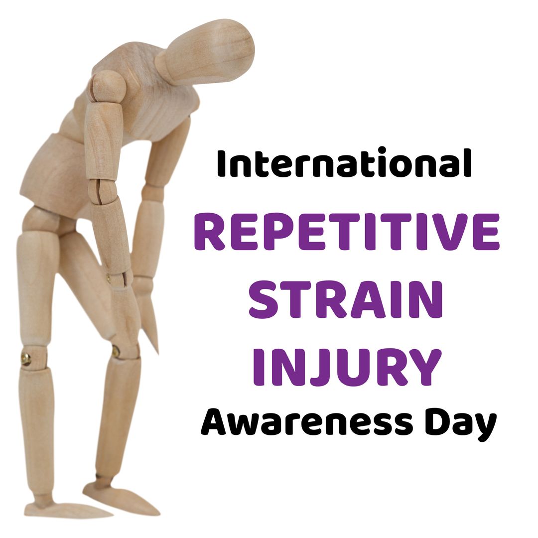 Repetitive Strain Injury Awareness with Mannequin Rubbing Knee