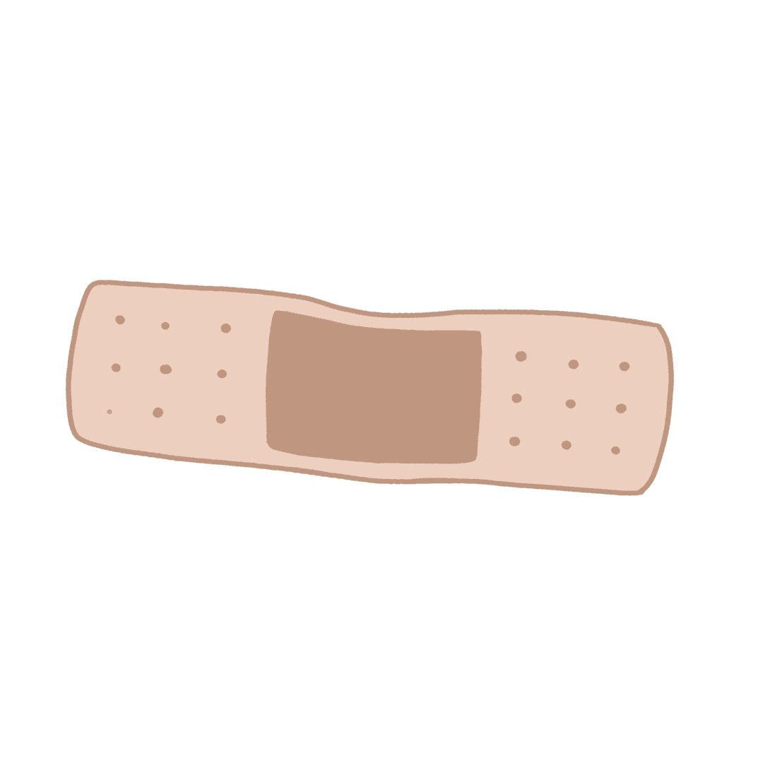 Minimalist Bandage Icon on Transparent Background