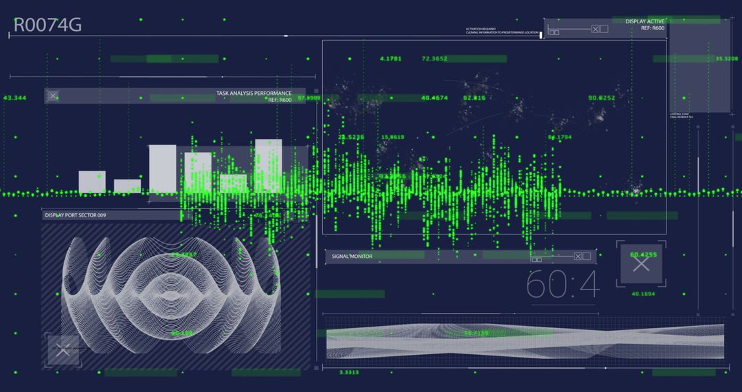 Abstract Digital Data Analytics on Dark Background