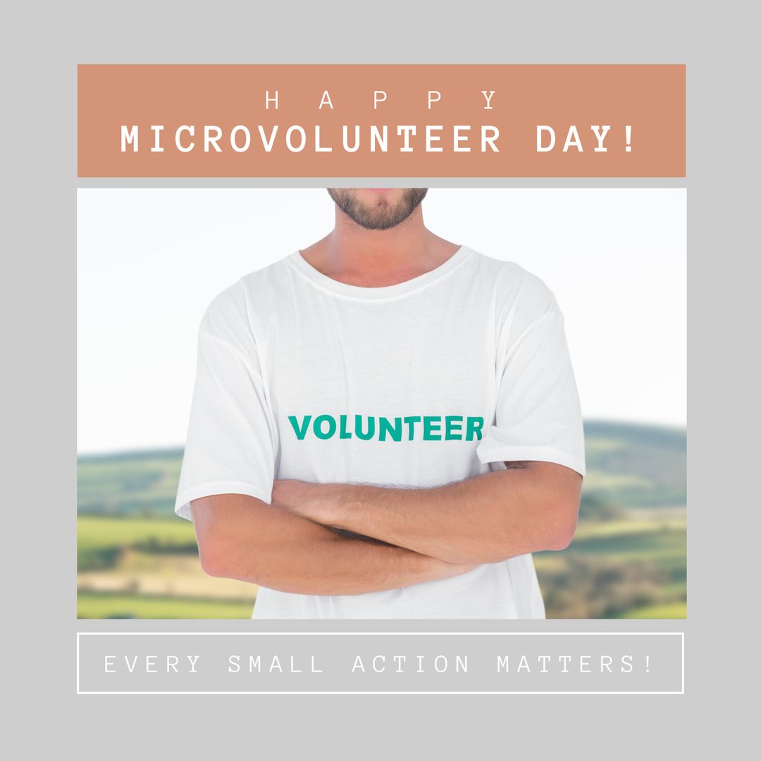 Celebrating Microvolunteer Day with Inspiring Message - Download Free Stock Templates Pikwizard.com