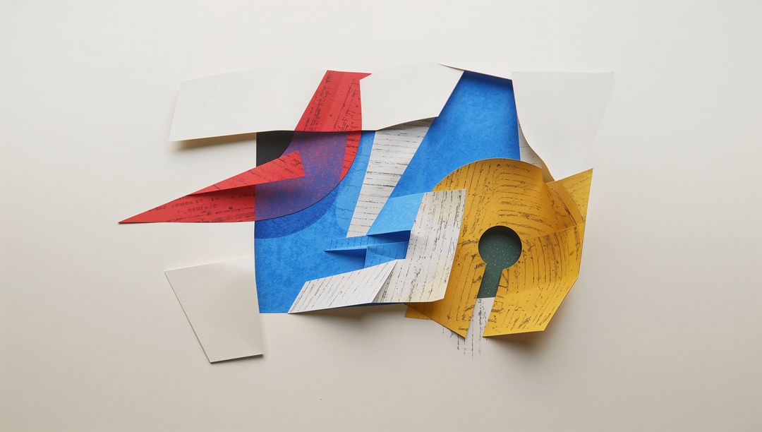 Vibrant Geometric Collage with Primary Colors on Display