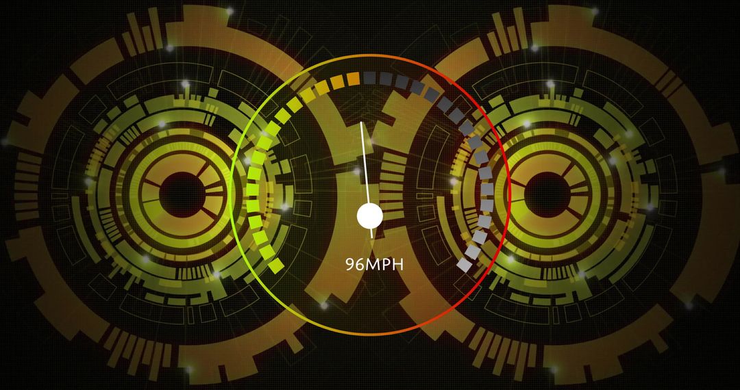 Futuristic Speedometer with Digital Interface Data