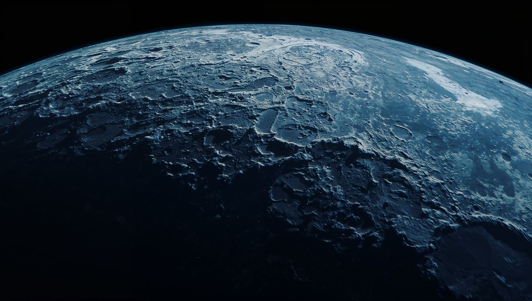 Icy Planet Covered in Craters Displaying Mysterious Terrain