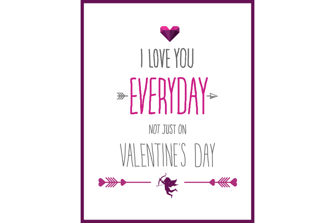 I Love You Everyday Text on Transparent Background, Vector Illustration