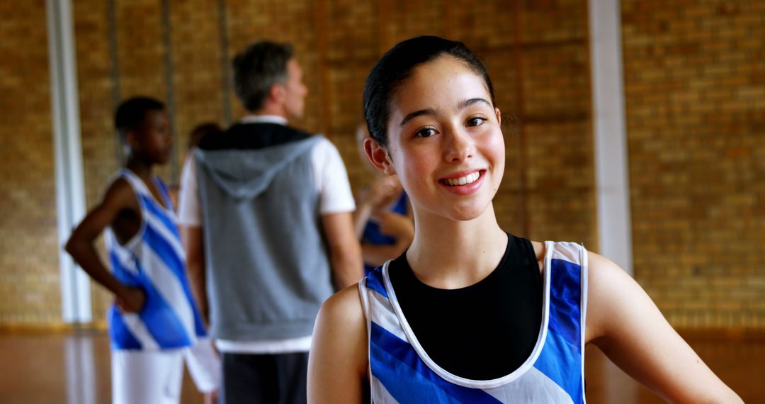 Smiling Teen Girl Enjoying Dance Class with Diverse Group of Teens - Free Images, Stock Photos and Pictures on Pikwizard.com