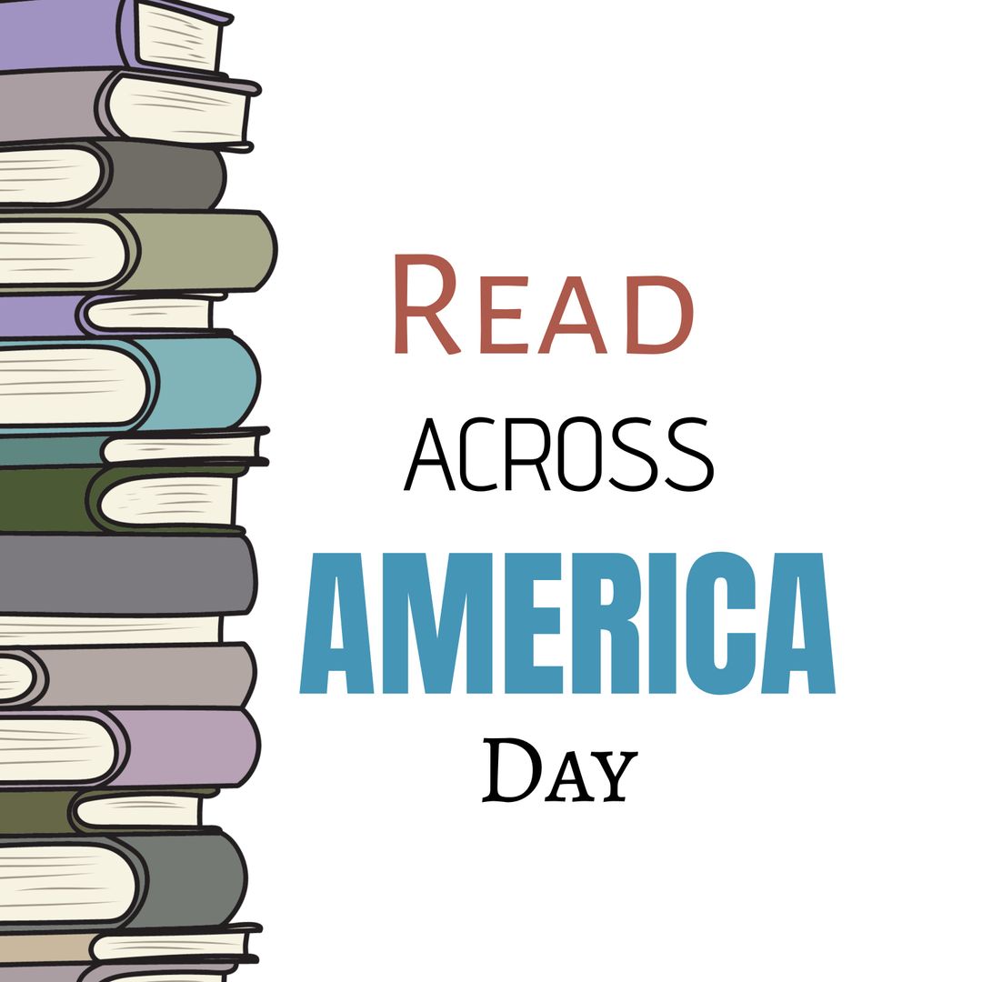 Colorful Book Stack Promoting Read Across America Day