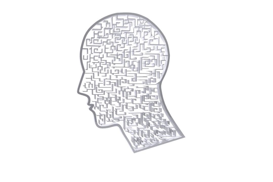 Transparent Head Maze Concept Illustration on Vector Background