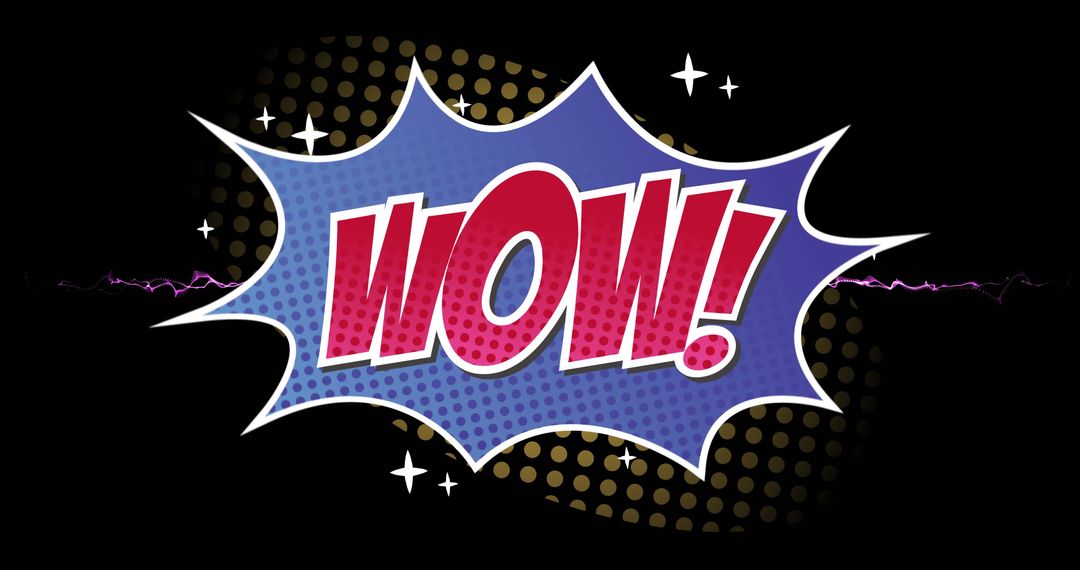 Comic Style 'Wow' Text with Bold Pop Art Design