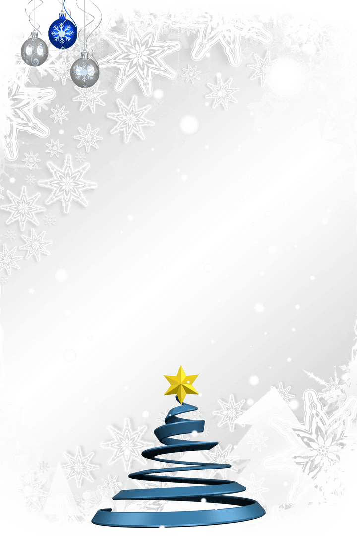 Transparent Christmas Frame with Snowflakes and Decorations