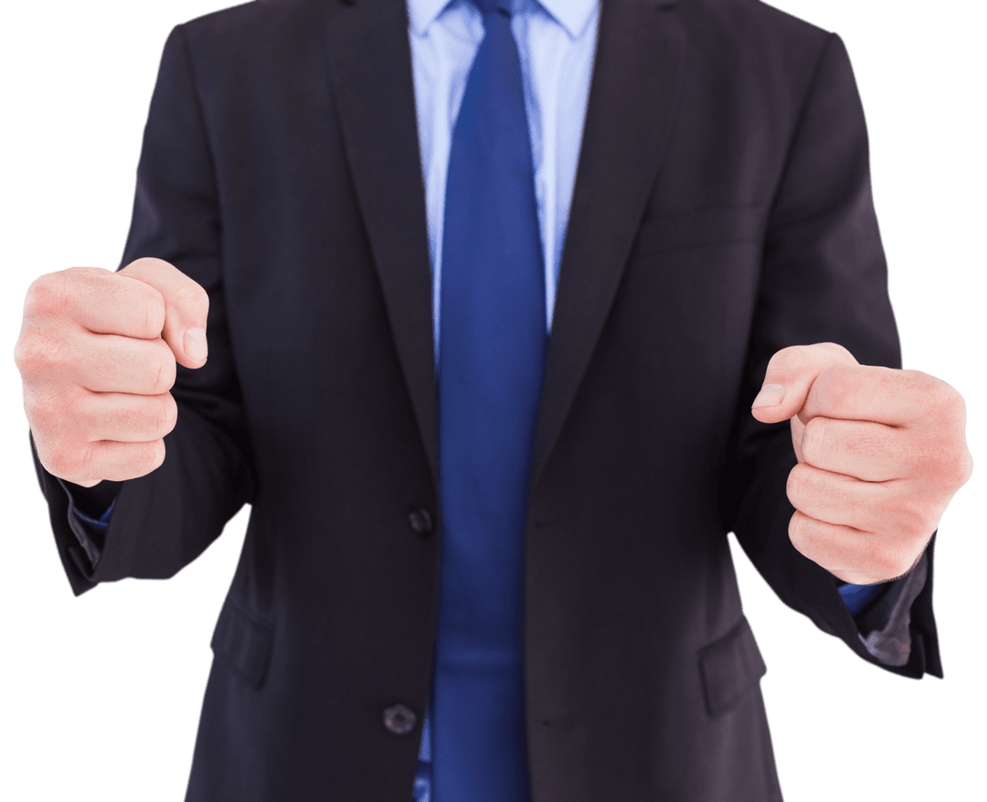 Transparent Businessman Clenched Fists Anger Concept