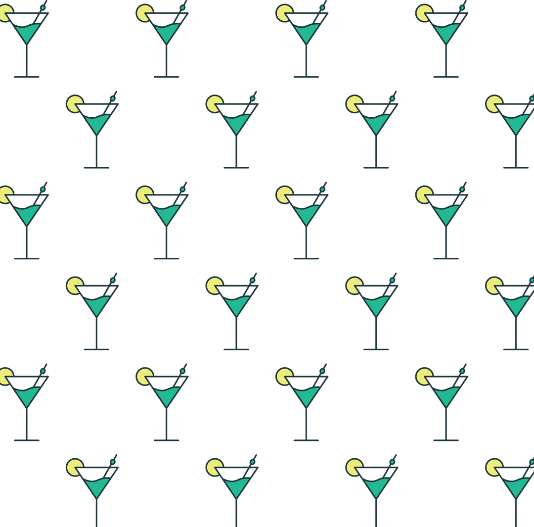 Vintage Drink Pattern Vector on Transparent Background