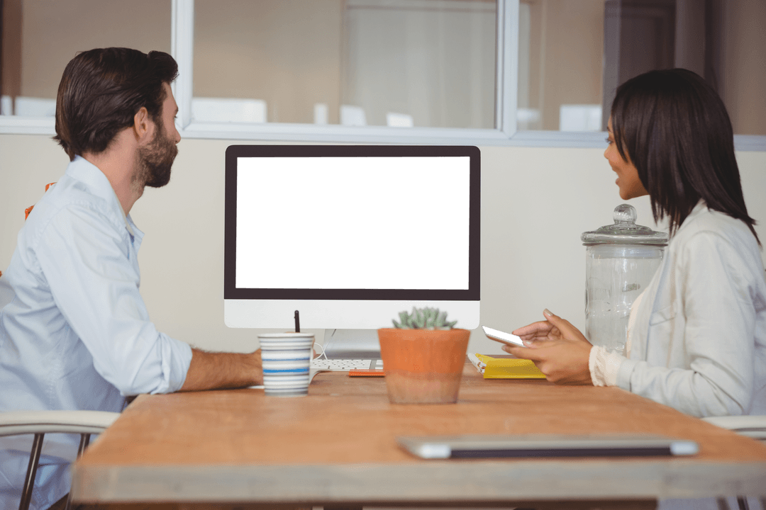 Transparent Office Meeting with Video Conference Elements