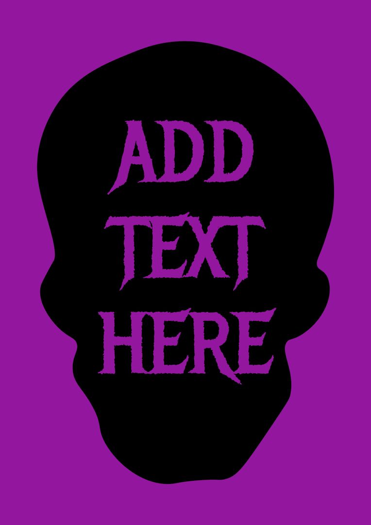 Mystical Skull Silhouette Purple Background Design