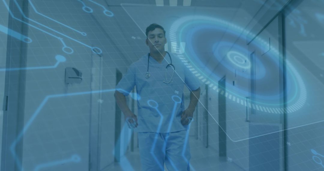 Futuristic Doctor in Healthcare Technology Environment