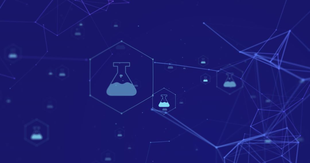 Futuristic Network of Medical Icons with Data Connections