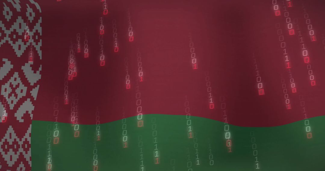 Data Processing Over Belarus Flag Symbolizing Technology