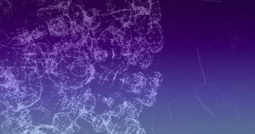 Abstract Wireframe Virus Spheres on Gradient Background
