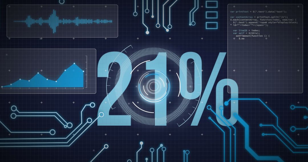 Increasing Percentage on Futuristic Data Interface