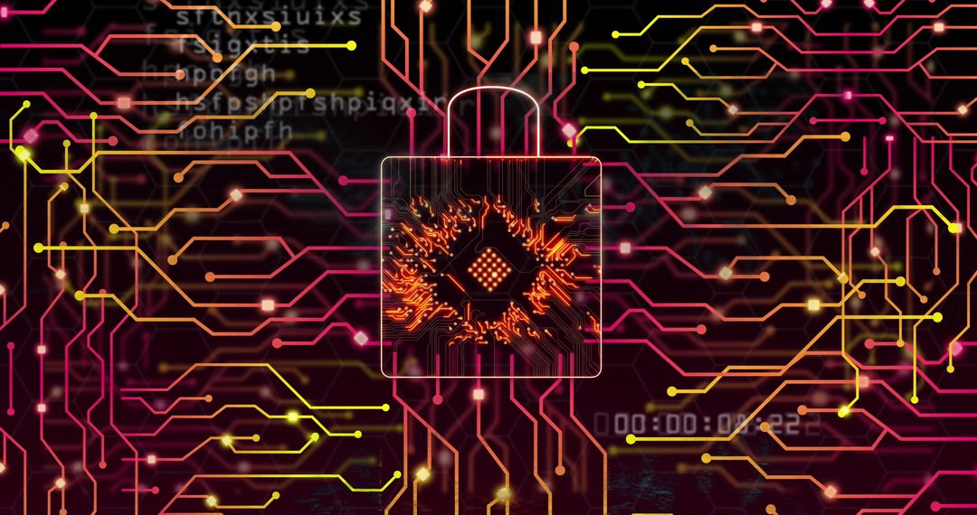 Futuristic Digital Padlock Concept Illustrating Cyber Security