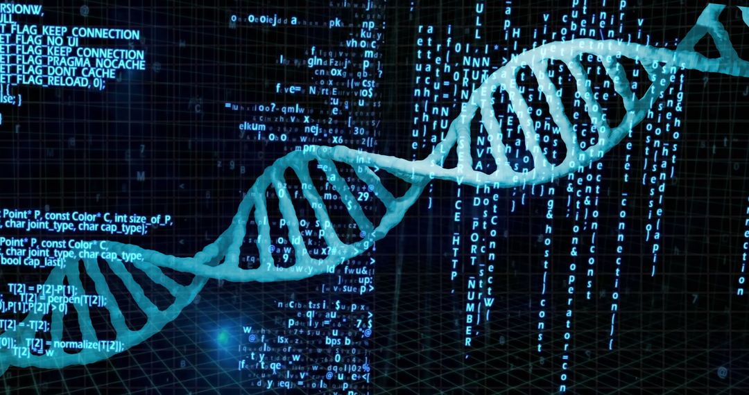 Dna strand with digital data analysis hologram interface