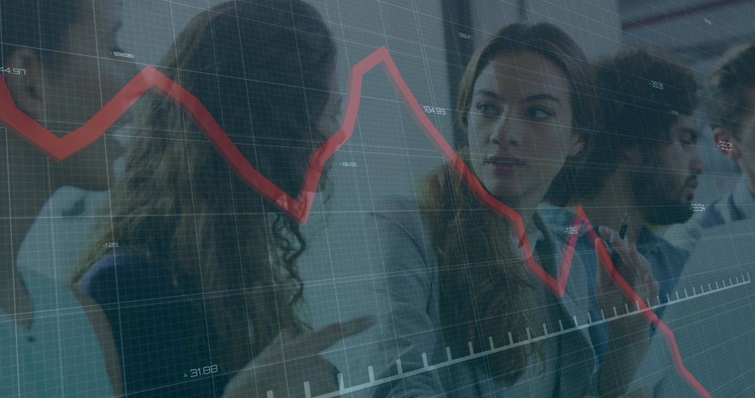 Diverse Team Analyzing Financial Chart in Modern Office