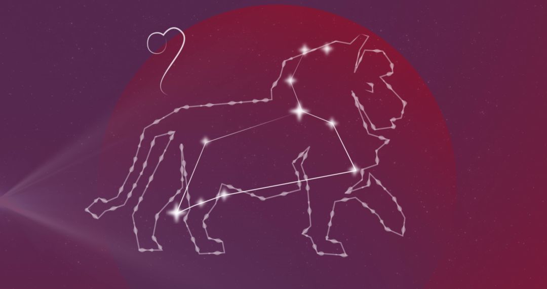 Illuminated Leo Constellation Against Cosmic Backdrop